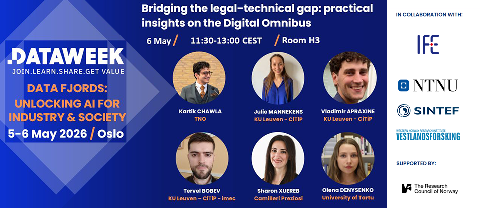 Data Week 2026 session: “Bridging the legal-technical gap: practical insights on the Digital Omnibus”